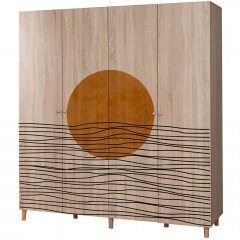 Ντουλάπα Τετράφυλλη Loni 869VEL8698 180x52x192cm Multi