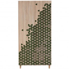 Ντουλάπα Δίφυλλη Stil 869VEL4230 90x52x192cm Oak-Green GREEN