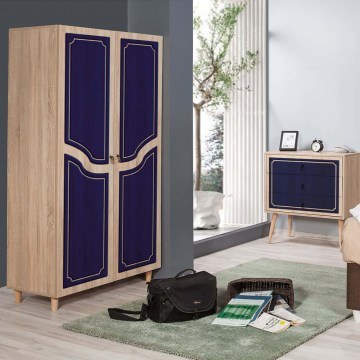 Ντουλάπα Δίφυλλη Stil 869VEL4236 90x52x192cm Oak-Blue