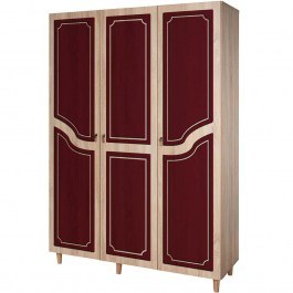 Ντουλάπα Τρίφυλλη Mode 863SPH4217 135x52x192cm Oak-Red RED