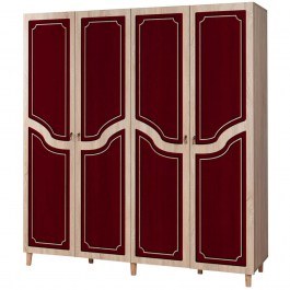 Ντουλάπα Τετράφυλλη Imaj 863SPH4227 180x52x192cm Oak-Red RED
