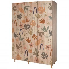 Ντουλάπα Παιδική Τρίφυλλη Lena 869VEL8654 135x52x192cm Multi
