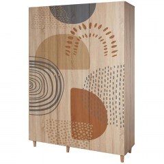 Ντουλάπα Παιδική Τρίφυλλη Lena 869VEL8665 135x52x192cm Multi