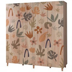 Ντουλάπα Παιδική Τετράφυλλη Loni 869VEL8687 180x52x192cm Multi