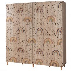 Ντουλάπα Παιδική Τετράφυλλη Loni 869VEL8691 180x52x192cm Multi