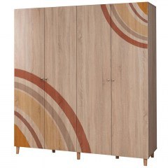 Ντουλάπα Παιδική Τετράφυλλη Loni 869VEL8702 180x52x192cm Multi