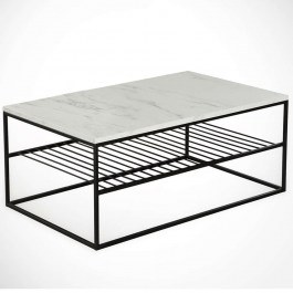 Coffee Table Etna 801CMY2839 95x55x43cm Marble Effect White WHITE