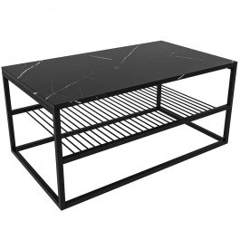 Coffee Table Asude 854KLN4305 95x55x42cm Marble Effect Black BLACK