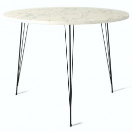 Table Sandalf 801CMY2932 90x90x75cm Marble Effect White WHITE