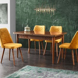 Τραπέζι Επεκτεινόμενο Mira 974NMB1825 130/165x80x75cm Walnut WALNUT