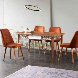 Τραπέζι Επεκτεινόμενο Mira 974NMB1826 130/165x80x75cm Walnut-White WALNUT-WHITE