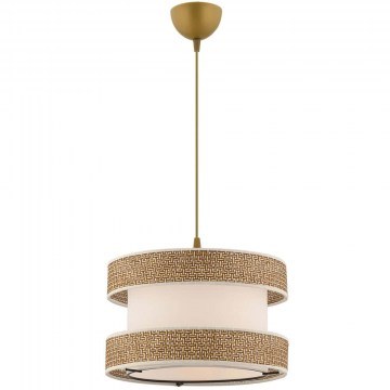 Pendant Lamp Halo 390FLH2451 40x40x65cm E27 45/60W Beige-White Opviq