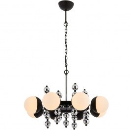Φωτιστικό Οροφής 301AUR1277 Φ105x68cm 8xE27 40W Black-Chrome Opviq BLACK-CHROME