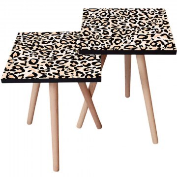 Side Tables (Set 2Pcs) 481LNA2372 35x35x47/42cm Multi