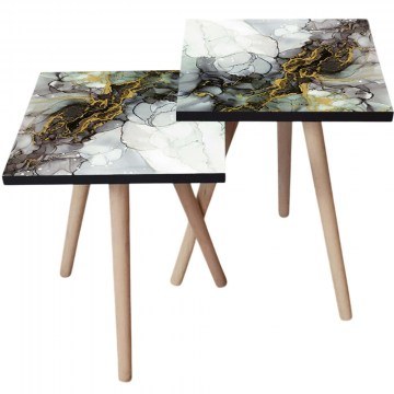 Τραπεζάκια Βοηθητικά (Σετ 2Τμχ) 481LNA2463 35x35x47/42cm Multi
