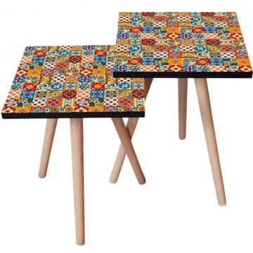 Τραπεζάκια Βοηθητικά (Σετ 2Τμχ) 481LNA2566 35x35x47/42cm Multi