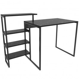 Γραφείο Rino 322RTC1306 133x60x76,8cm Marble Effect Black BLACK