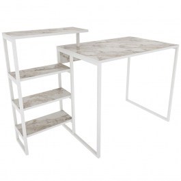 Γραφείο Rino 322RTC1308 133x60x76,8cm Marble Effect White WHITE