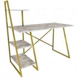 Γραφείο Admira 322RTC1310 120x60x120cm Marble Effect White-Gold WHITE-GOLD