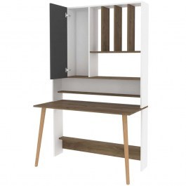 Γραφείο Wood 322RTC1318 120x60x196,6cm White-Walnut WHITE-WALNUT
