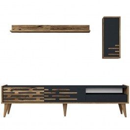 TV Composition Valensiya 845HCT5342 180x35x45cm Walnut-Anthracite ANTHRACITE
