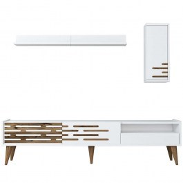 TV Composition Valensiya 845HCT5348 180x35x45cm White-Walnut WHITE