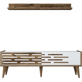 TV Composition Valensiya 845HCT5385 140x35x45cm Walnut-White WALLNUT
