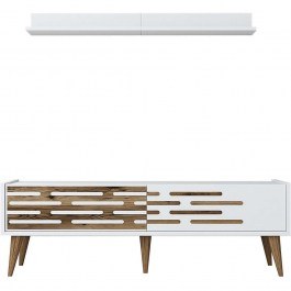TV Composition Valensiya 845HCT5390 140x35x45cm White-Walnut WHITE