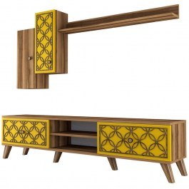 Television Composition Class 845HCT3014 180x35x44cm Walnut-Yellow YELLOW