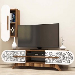 Television Composition Defne 845HCT3022 145x35x37cm Walnut-White WHITE
