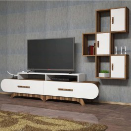 Television Composition Flora 845HCT3034 205x36,8x50cm Walnut-White WHITE