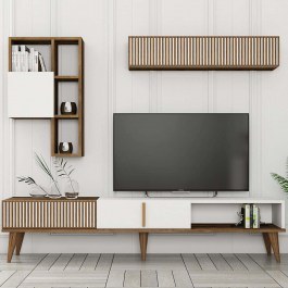 Television Composition Milan 845HCT3109 180x35x40cm Walnut-White WALNUT-WHITE