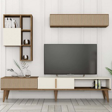 Television Composition Milan 845HCT3110 180x35x40cm Walnut-Cream