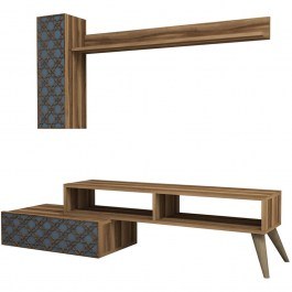 TV Composition Planet 845HCT3046 150x37,2x37,8cm Walnut-Blue BLUE
