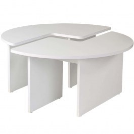Coffee Table Moira 241NRD1405 D90x41cm White WHITE