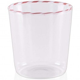 Ποτήρι Νερού 280TMA2013 8x8x9cm 320ml Clear-Red Hermia RED-CLEAR