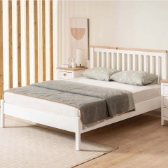 Κρεβάτι Fidan Modern Country (Για Στρώμα 160x200cm) 524ADS1504 160x200x98cm White