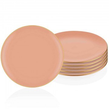 Dessert Plate (Set 6Pcs) 742TMA3316 19x19x1cm Salmon Hermia