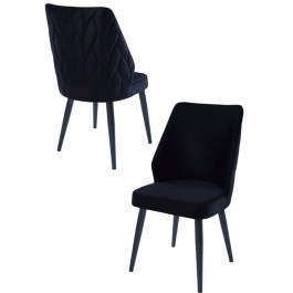 Καρέκλα Pufi (Σετ 4Τμχ) 107BCK1192 48x43x90cm Black BLACK