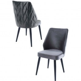 Καρέκλα Pufi (Σετ 4Τμχ) 107BCK1197 48x43x90cm Grey GREY