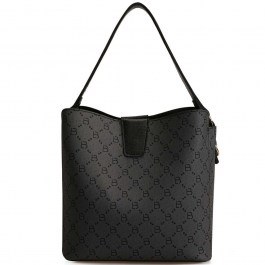 Τσάντα Ώμου - Χιαστί 671LKB1520 21x14x21cm Grey-Black Lucky Bees GREY-BLACK