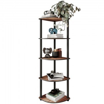 Corner Floor Rack 282PTR1103 34x34x139cm Walnut