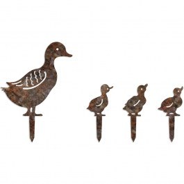 Διακοσμητικό Δαπέδου Κήπου Fam (Σετ 4Τμχ) 565TNL1410 42x40/18x15/18x14/18x15cm Rust Aberto Design RUST