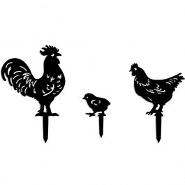 Διακοσμητικό Δαπέδου Κήπου Fam (Σετ 3Τμχ) 565TNL1404 40x36/13x15/30x31cm Black Aberto Design BLACK