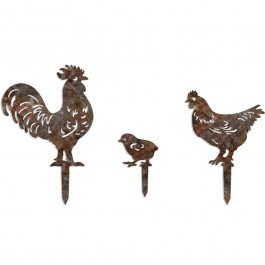 Διακοσμητικό Δαπέδου Κήπου Fam (Σετ 3Τμχ) 565TNL1413 40x36/13x15/30x31cm Rust Aberto Design RUST