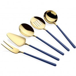 Σετ Σερβιρίσματος Allegra (Σετ 5Τμχ) 645DRM1114 Gold-Blue Hermia GOLD-BLUE
