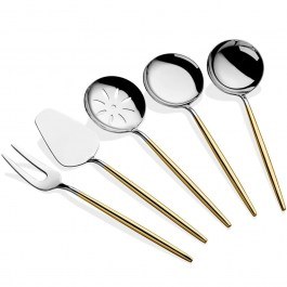 Σετ Σερβιρίσματος Almeria (Σετ 5Τμχ) 645DRM1103 Gold-Silver Hermia GOLD-SILVER