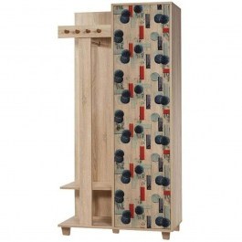 Έπιπλο Εισόδου Garmanto 869VEL4837 90x36x192cm Multi-Blue MULTI-BLUE