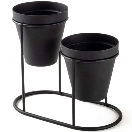 Plant Pot 247HFM1159 19x10x16cm Black Aberto Design BLACK