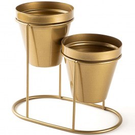 Plant Pot 247HFM1158 19x10x16cm Gold Aberto Design GOLD